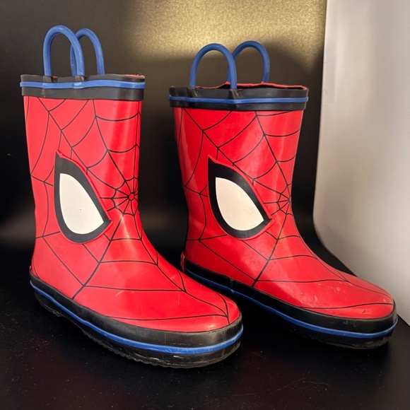 Spider-Man Kids HiTop Rain Boots Unisex size 10 - Picture 1 of 11
